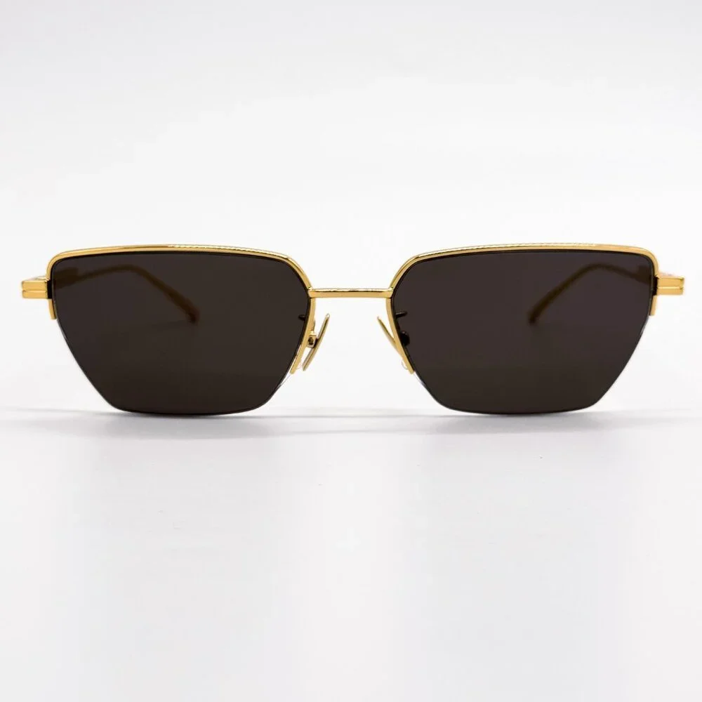 NEW BOTTEGA VENETA BV1107S 004 UNISEX GOLD GREY SUNGLASSES BOTTEGA VENETA